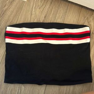 Black striped tube top